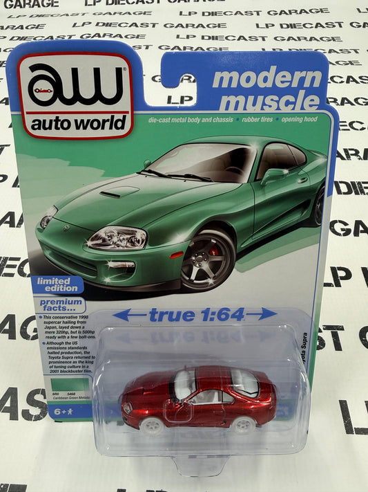 ULTRA RED CHASE AUTO WORLD 1998 Toyota Supra Green 1:64 Diecast Modern Muscle