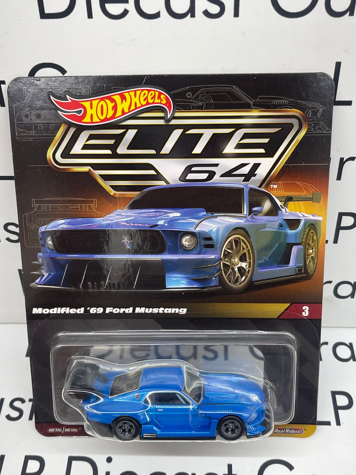 HOT WHEELS Modified 1969 Ford Mustang Blue Elite 64 1:64 Diecast