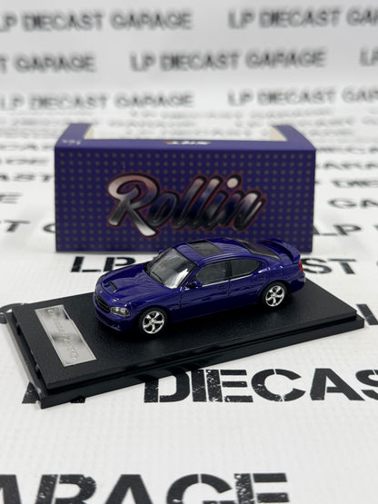 ROLLIN 2008 Dodge Charger SRT8 Blue Sedan 1:64 Diecast