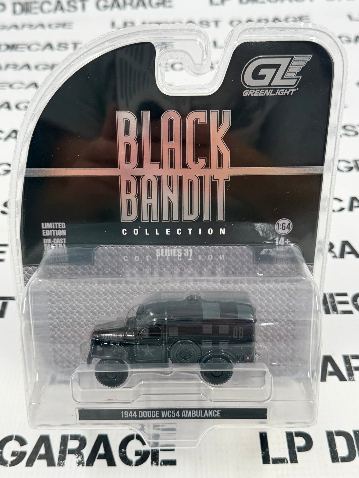GREENLIGHT 1944 Dodge WC54 Ambulance 1:64 Diecast Black Bandit