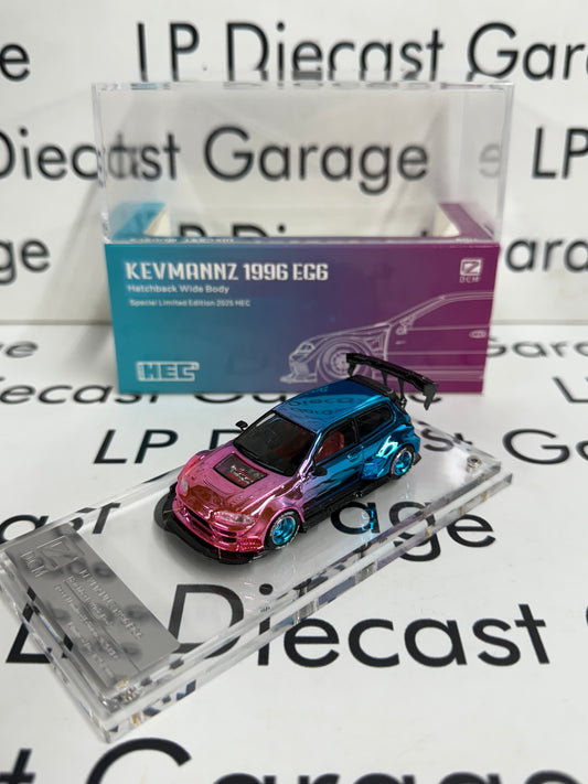 DCM 1996 Honda Civic EG6 Kevvmanz Blue/ Pink Chrome 1:64 Diecast HEC 2025