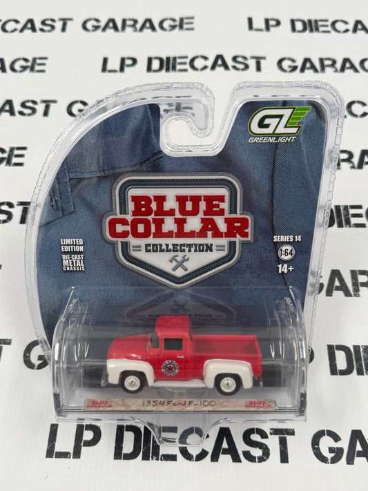 GREENLIGHT 1954 Ford F-100 Red Crown Gasoline 1:64 Diecast Blue Collar