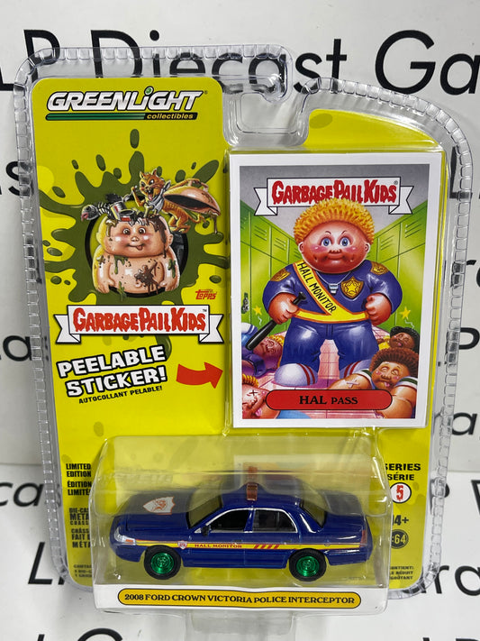 CHASE GREENLIGHT 2008 Ford Crown Victoria Police Hal Pass 1:64 Diecast Garbage Pail Kids
