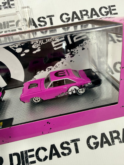 M2 Haulers 1974 Dodge Ramp Truck & Dart Pink w/ Trailer 1:64 Diecast