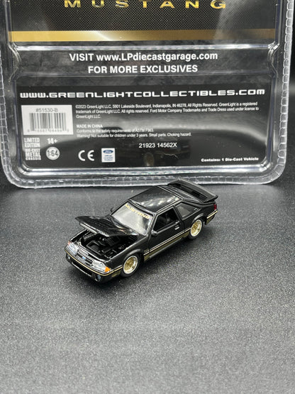 GREENLIGHT 1988 Ford Mustang Motorsport SLN Black Gold LP Exclusive 1:64 Diecast Promo