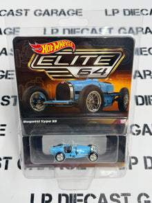 HOT WHEELS Bugatti Type 59 Blue Racer Elite 64 1:64 Diecast
