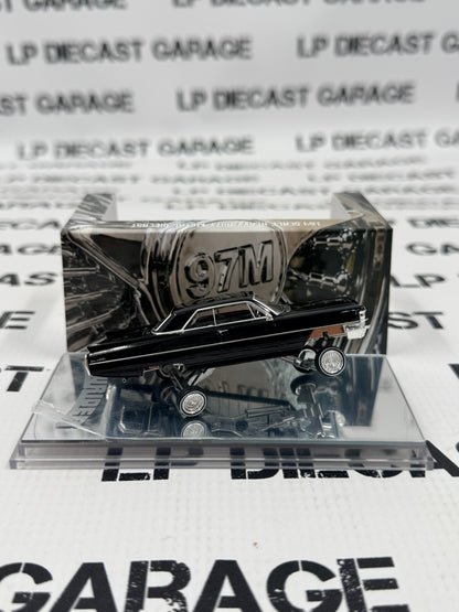 97M Custom Lowriders 1964 Cadillac Coupe Deville Black 1:64 Diecast Adjustable Suspension