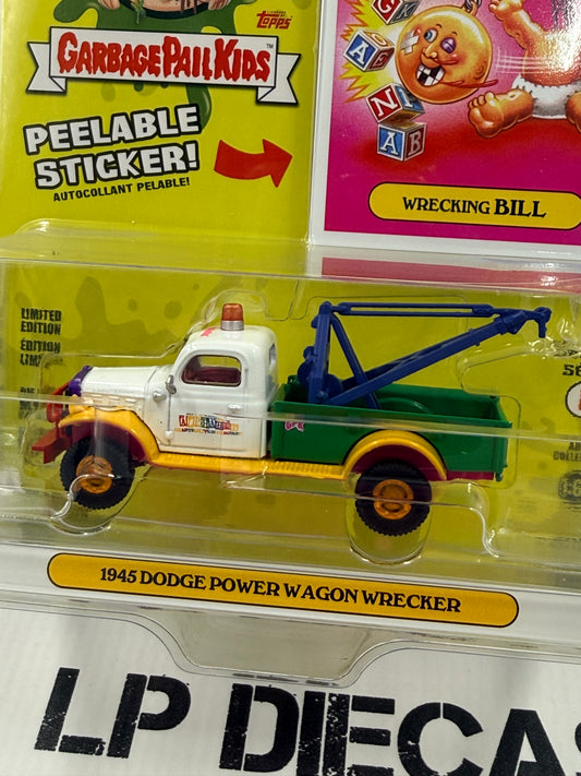 GREENLIGHT 1945 Dodge Power Wagon Wrecking Bill 1:64 Diecast Garbage Pail Kids