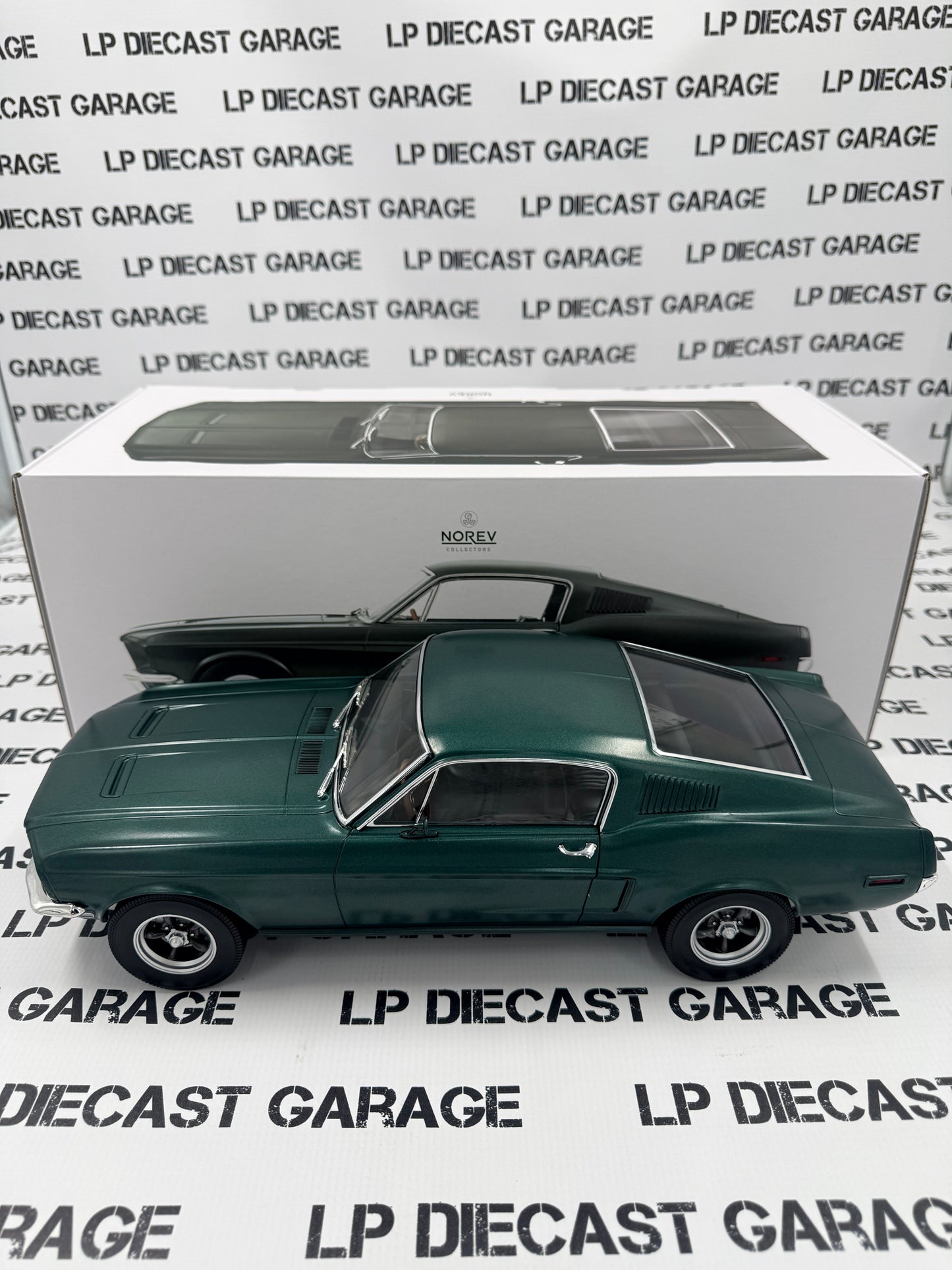 NOREV 1968 Ford Mustang Fastback Bullitt Green Model 1:12 Scale Diecast