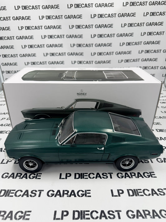 NOREV 1968 Ford Mustang Fastback Bullitt Green Model 1:12 Scale Diecast