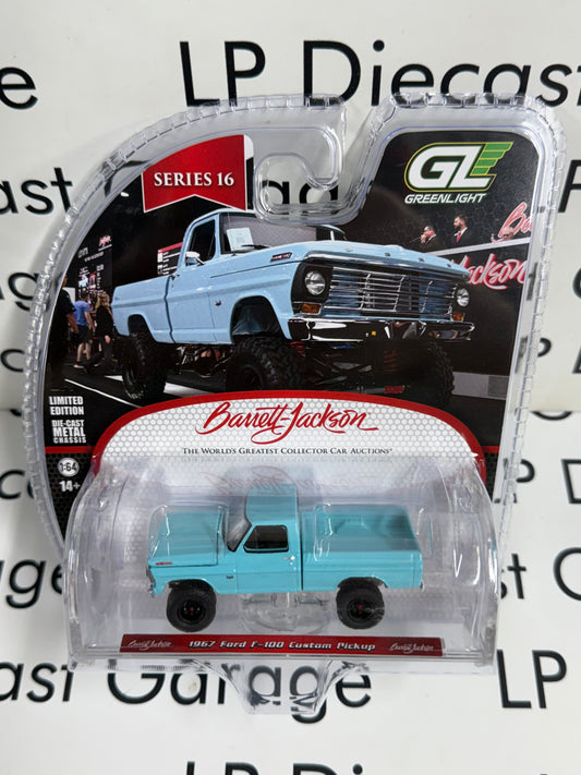 GREENLIGHT 1967 Ford F-100 Custom Blue 1:64 Diecast Barrett Jackson