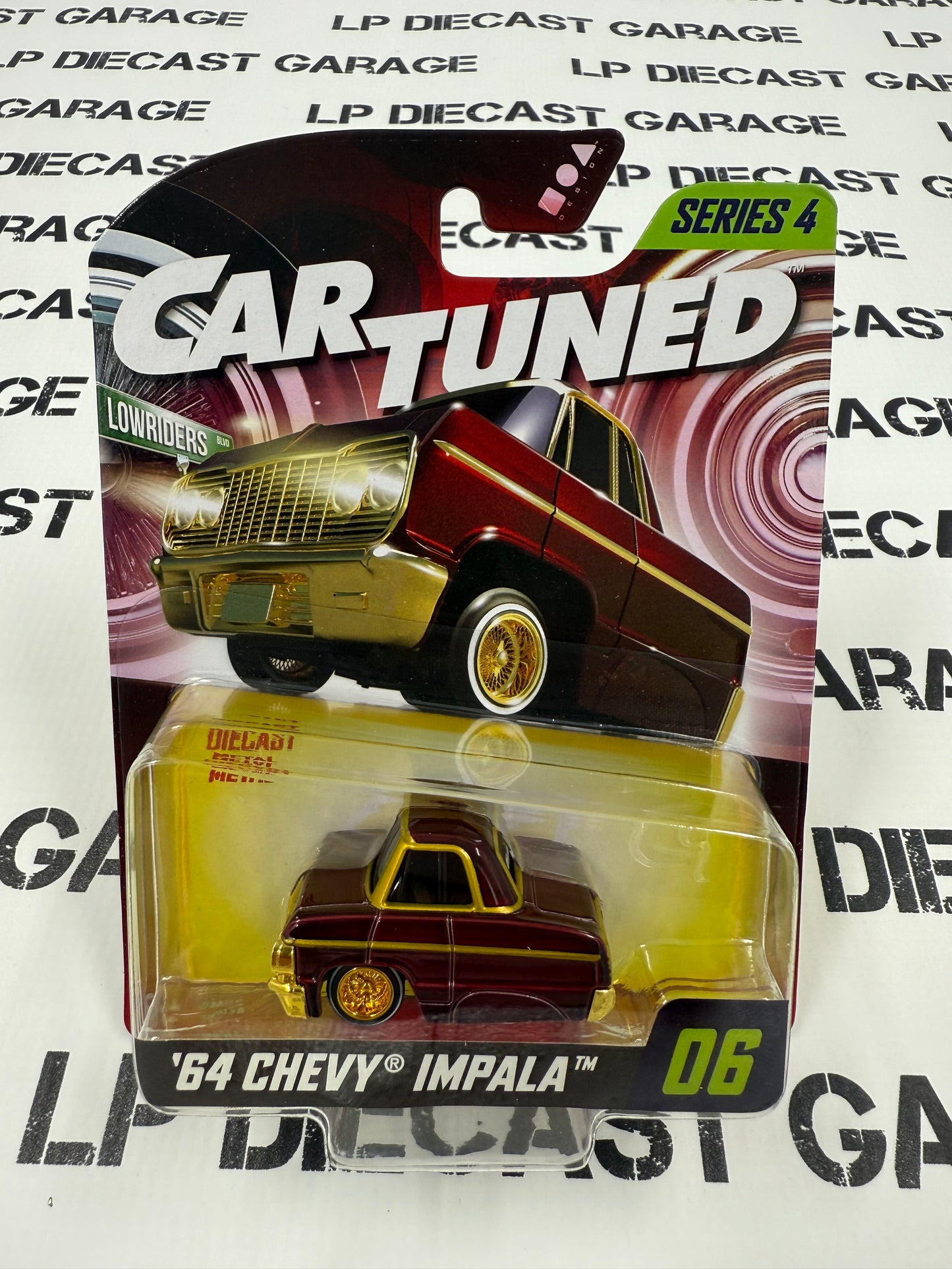 CARTUNED '64 Chevy Impala Dark Red 1:64 Diecast Series 4