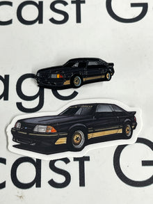 LP Diecast Exclusive 1988 Ford Mustang SLN Black Pin & Sticker Set