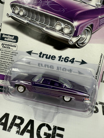 AUTO WORLD 1961 Dodge Dart Phoenix Lowrider Purple 1:64 Diecast Vintage Muscle