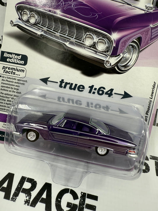 AUTO WORLD 1961 Dodge Dart Phoenix Lowrider Purple 1:64 Diecast Vintage Muscle