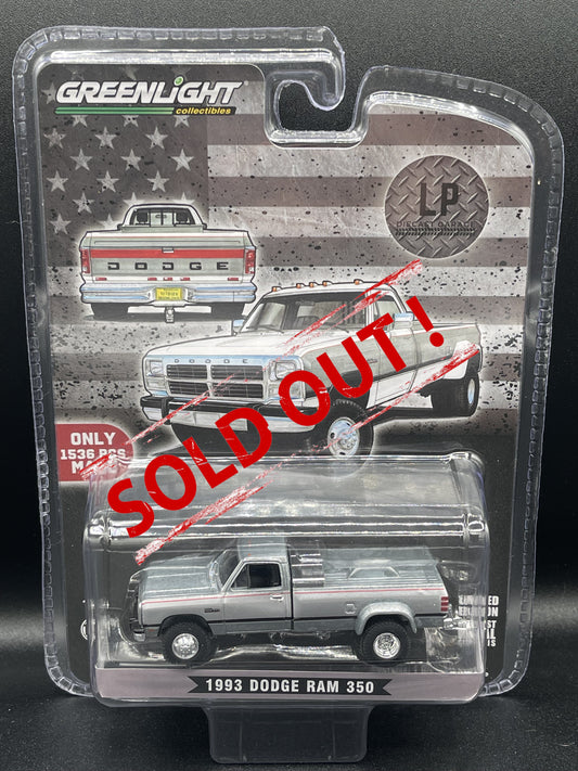 GREENLIGHT *RAW* Chase 1993 Dodge Ram 350 Dually Cummins Diesel LP Diecast Garage Exclusive 1:64 Diecast Promo