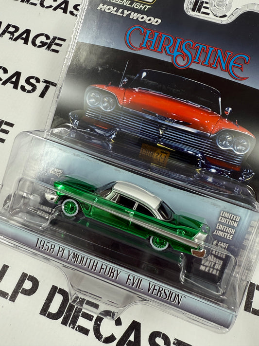 CHASE GREENLIGHT 1958 Plymouth Fury Christine Evil Version 1:64 Diecast Hollywood