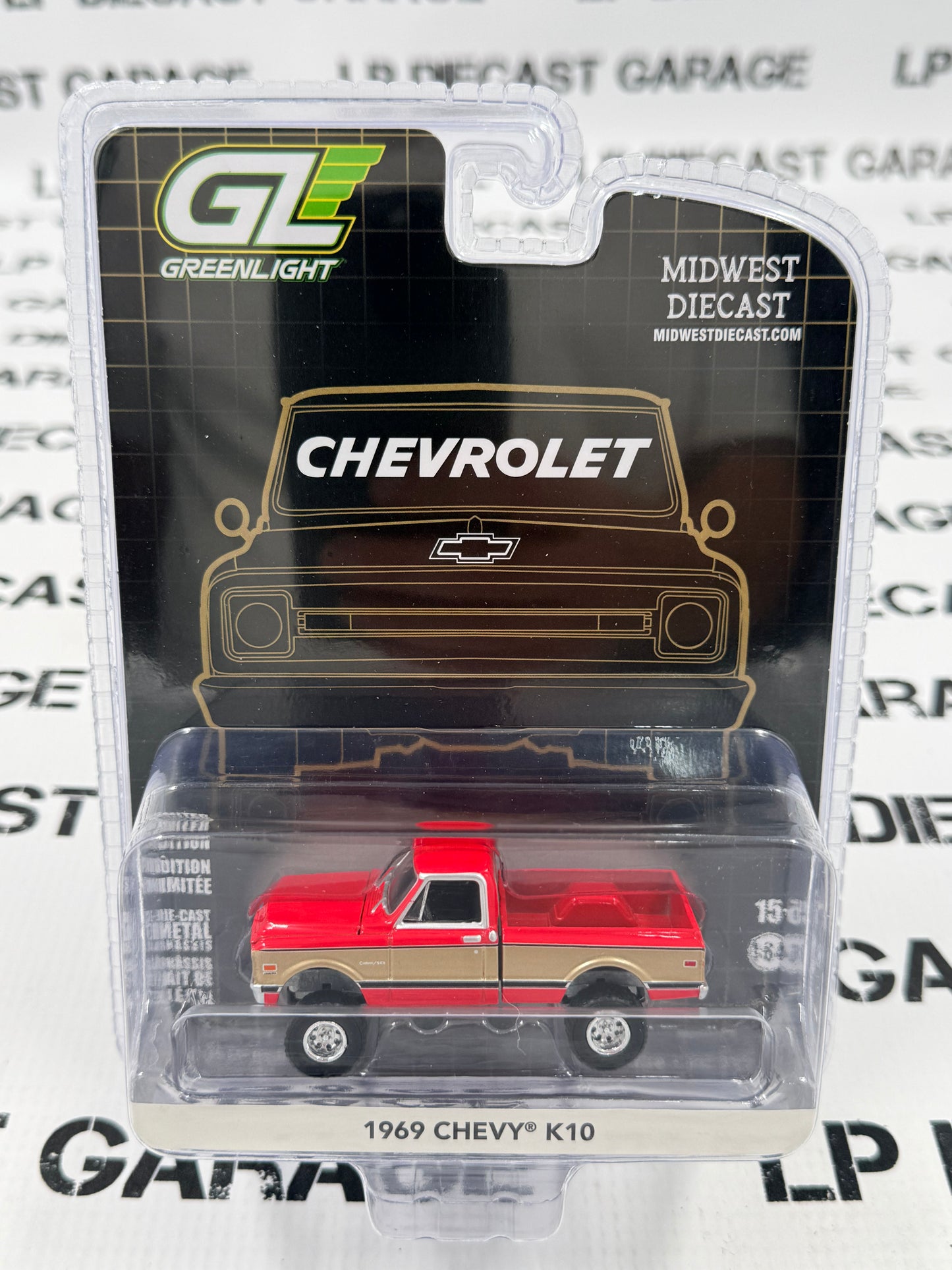GREENLIGHT 1969 Chevy K10 Lifted Red & Gold 1:64 Diecast Midwest Exclusive