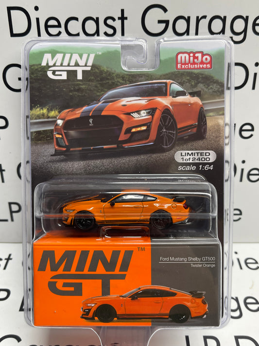 MINI GT 2022 Ford Mustang Shelby GT500 Twister Orange MiJo Exclusive 1:64 Diecast