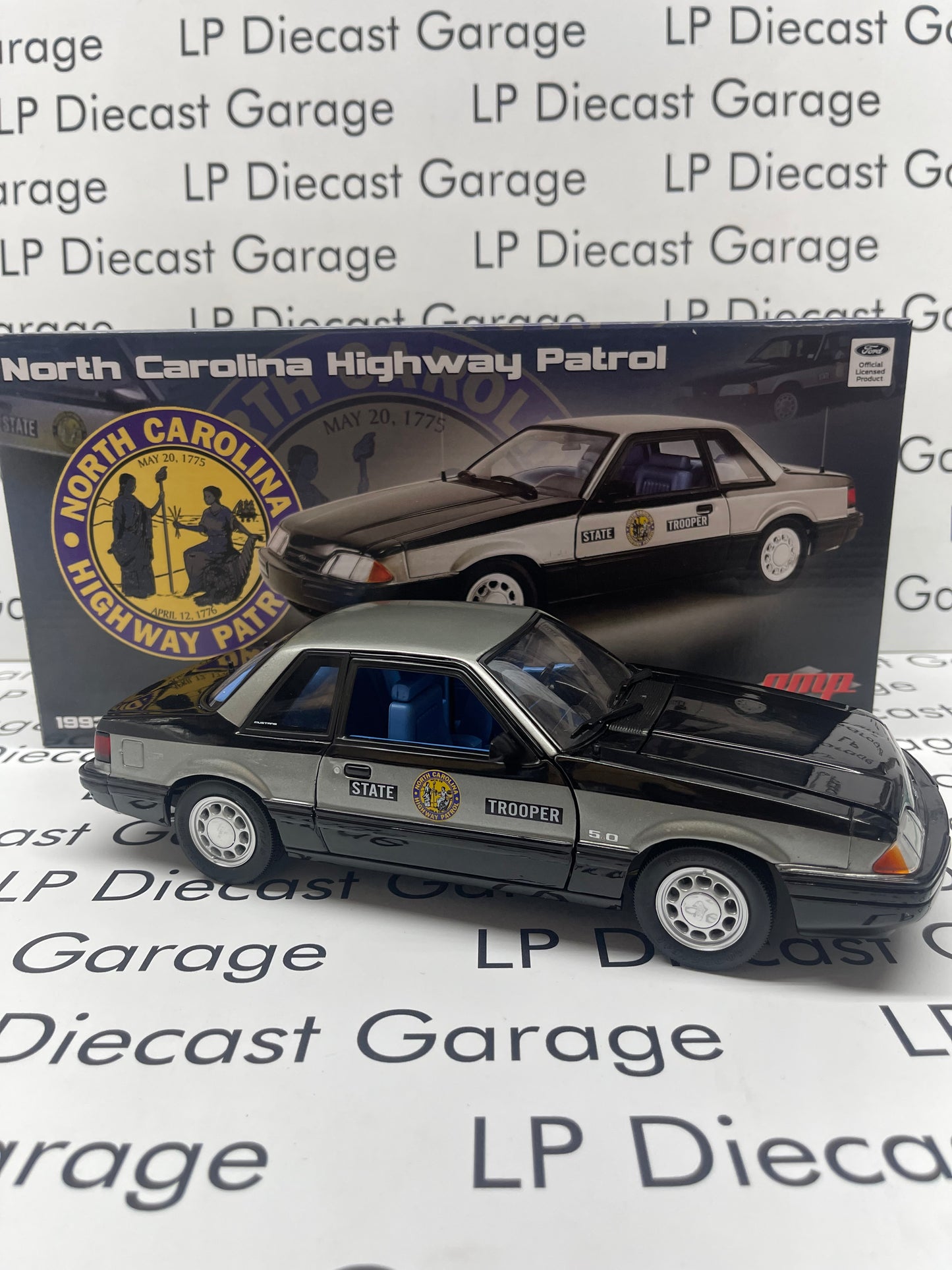 GMP 1993 Ford Mustang SSP North Carolina Highway Patrol Police 1:18 Diecast 18976