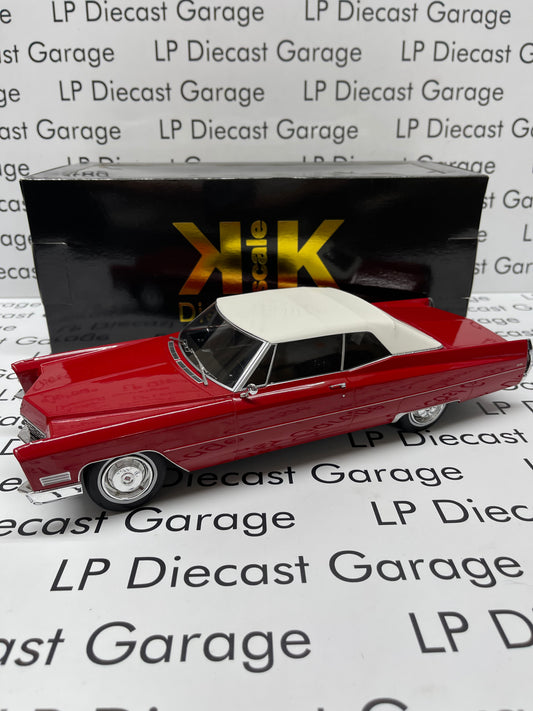 KK SCALE MODELS 1967 Cadillac Deville Soft Top Red Coupe 1:18 Diecast