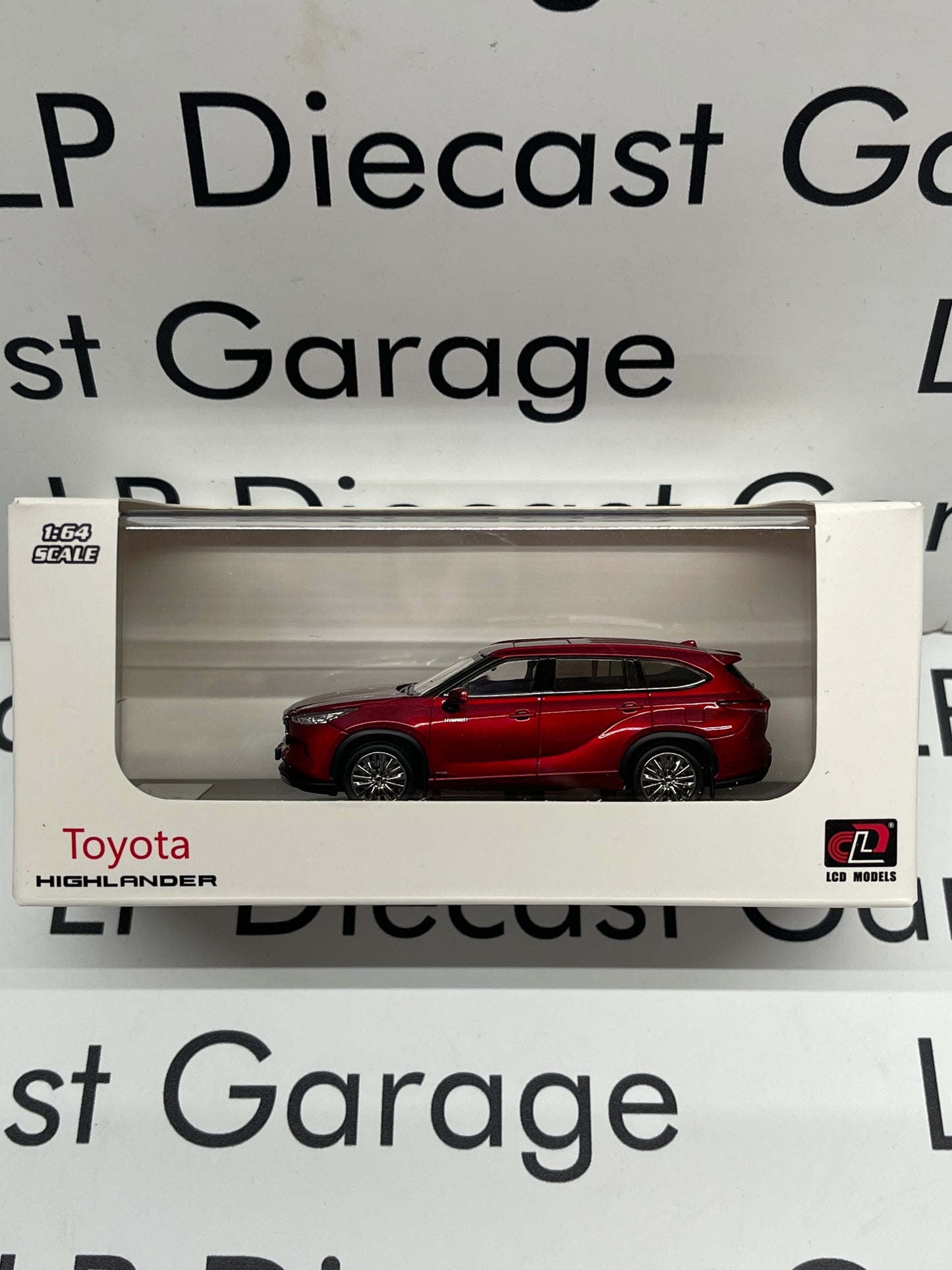 LCD MODELS 2022 Toyota Highlander Ruby Flare Pearl Red Color 1:64 Diecast