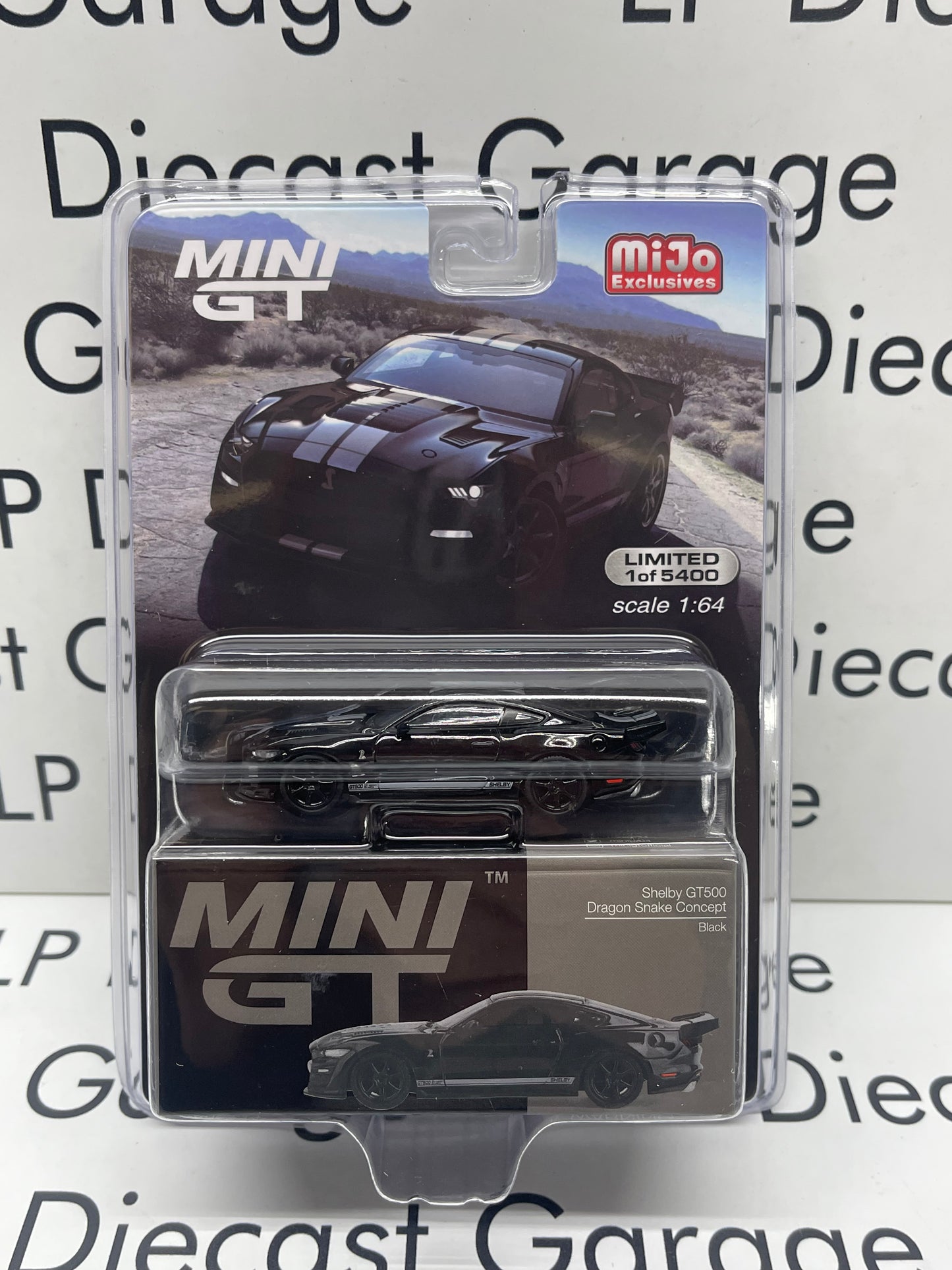 MINI GT 2022 Ford Mustang Shelby GT500 Dragon Snake Black MiJo 1:64 Diecast