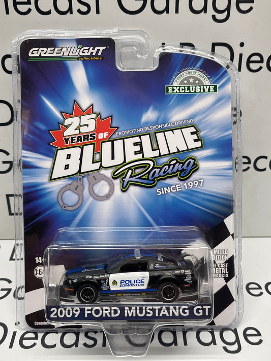 GREENLIGHT 2009 Ford Mustang GT Edmonton Police Canada 1:64 Diecast Blueline Racing