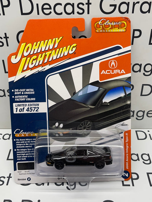 JOHNNY LIGHTNING 2000 Acura Integra Type-R Black Classic Gold 1:64 Diecast