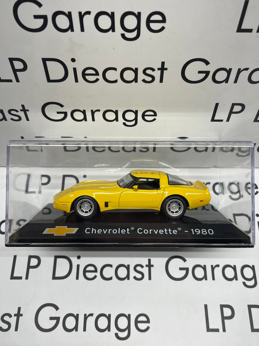 EDICOLA Models 1980 Chevrolet Corvette Yellow Sports Car 1:43 Diecast