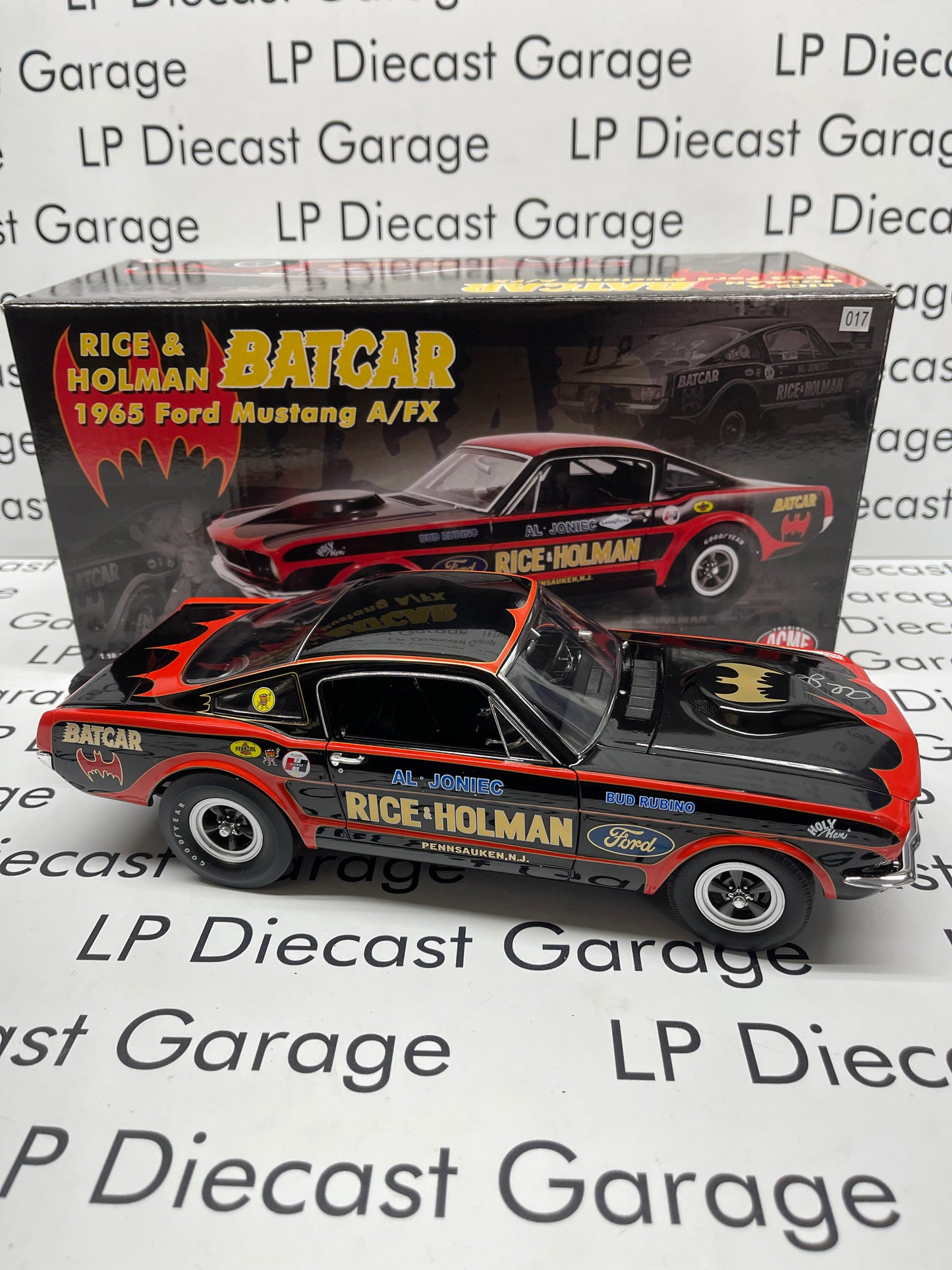 ACME 1965 Ford Mustang A/FX Rice & Holman BATCAR 1:18 Diecast Signed by Al Joniec A1801852AJ