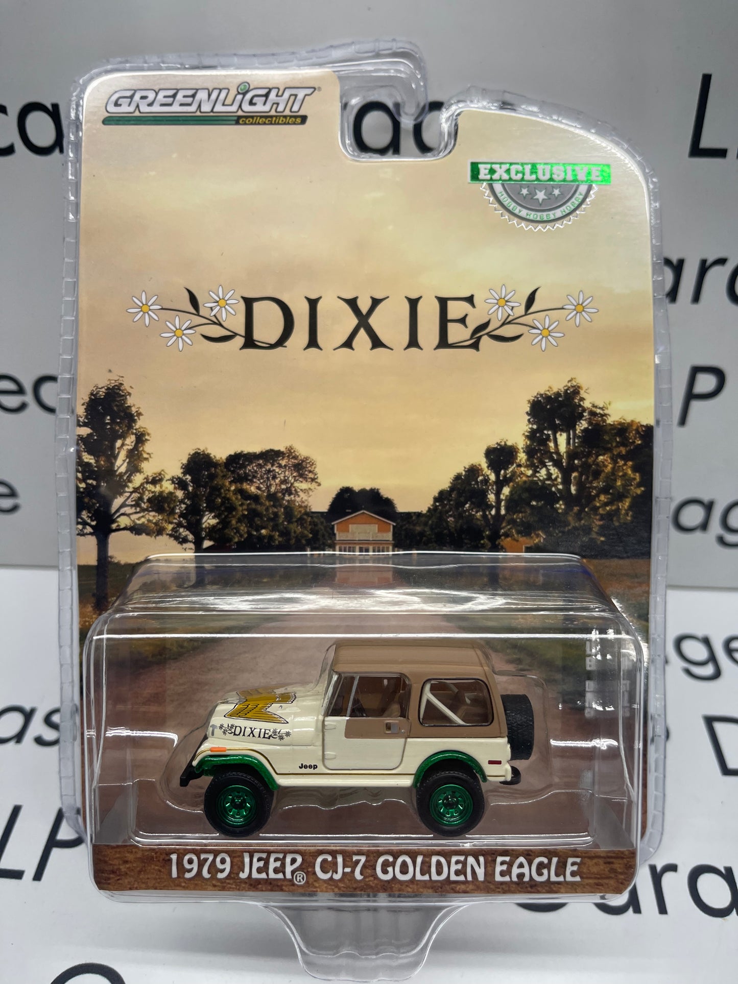 GREENLIGHT Green Machine 1979 Jeep CJ-7 Golden Eagle Dixie Dukes of Hazard 1:64 Diecast