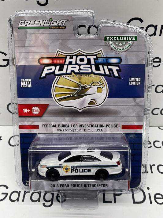 GREENLIGHT 2013 Ford Police Interceptor FBI Police 1:64 Diecast Hot Pursuit