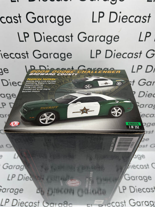 ACME 2009 Dodge Challenger SRT8 Broward County Sheriff Florida Police Car 1:18 Diecast A1806026