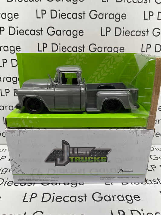 JADA 1955 Chevrolet Stepside Pickup Destroyer Grey "Just Trucks" MiJo Exclusive 1:24 Diecast