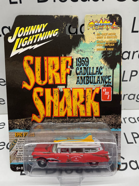 JOHNNY LIGHTNING 1959 Cadillac Ambulance Surf Shark Street Freaks 1:64 Diecast