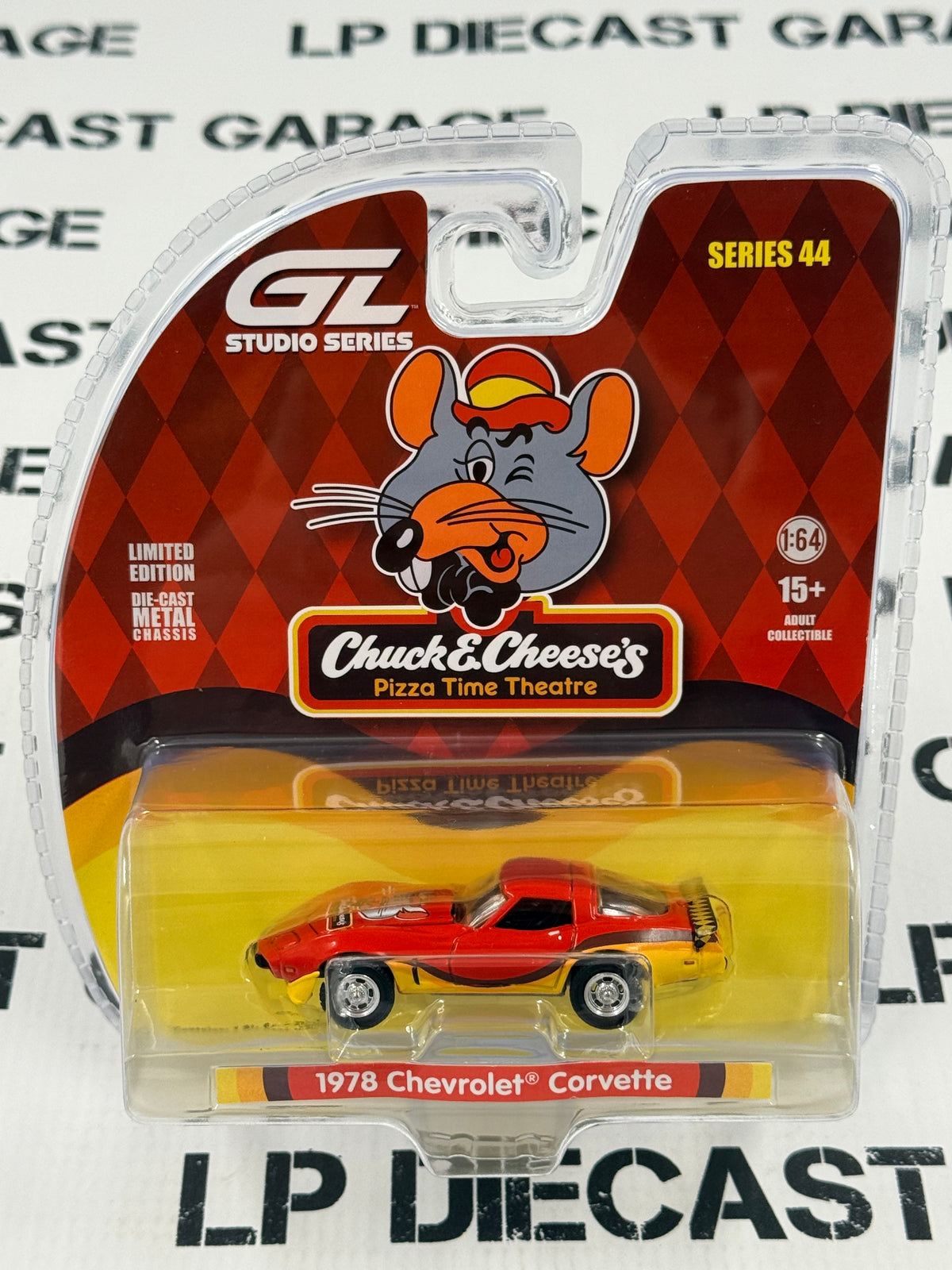 GREENLIGHT 1978 Chevrolet Corvette Chuck E Cheese 1:64 Diecast Studio Series