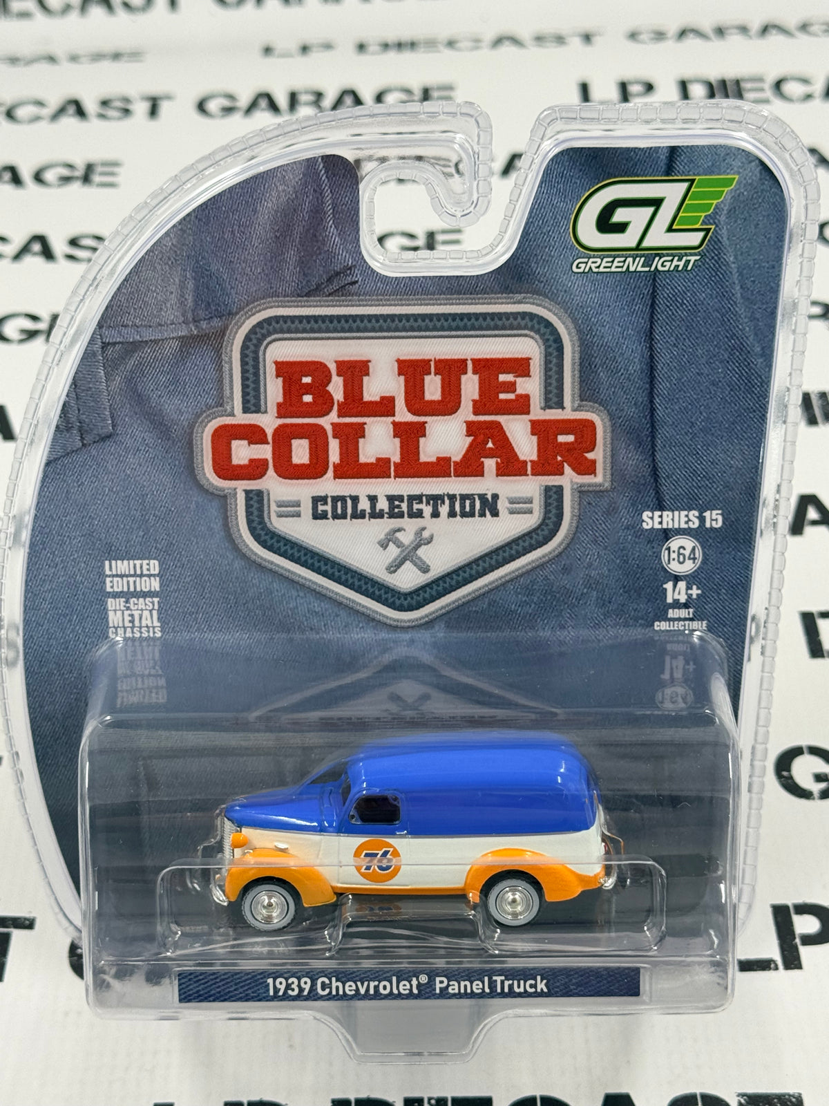 GREENLIGHT 1939 Chevrolet Panel Truck Union 76 1:64 Diecast Blue Collar