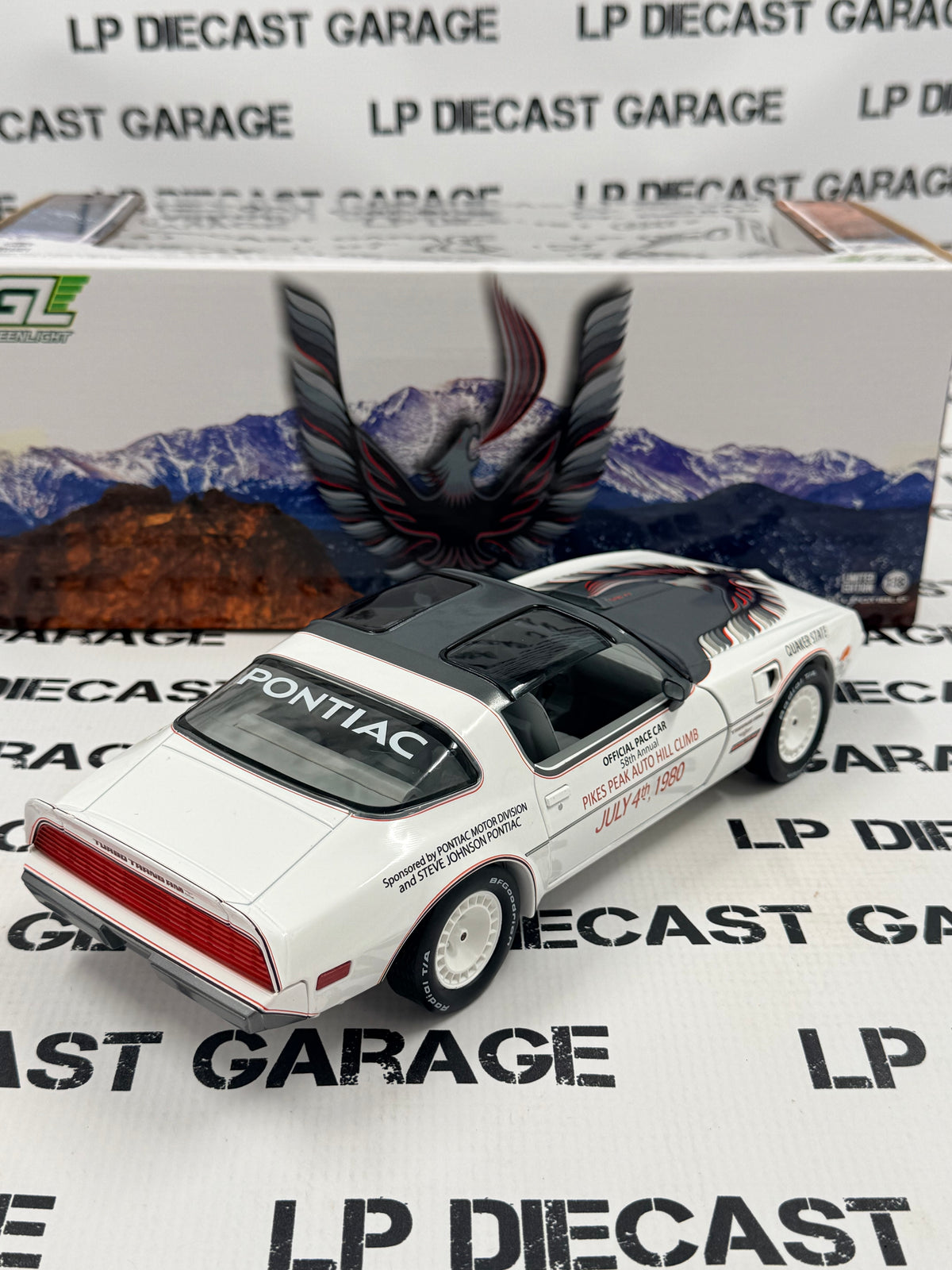 GREENLIGHT 1980 Pontiac Firebird Turbo T/A Pikes Peak Pace Car 1:18 Diecast Hill Climb
