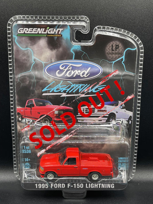 GREENLIGHT 1995 Ford F-150 Lightning Truck Red LP Diecast Garage Exclusive 1:64 Diecast Promo 51516