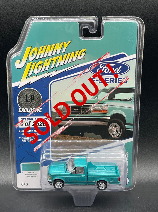 JOHNNY LIGHTNING 1995 Ford F-150 Medium Calypso Green LP Exclusive Release 1:64 Diecast Promo