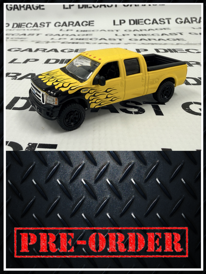 MCC 2006 Ford F-250 Yellow w/ Black Flames Truck LP Exclusive 1:64 Diecast PRE-ORDER