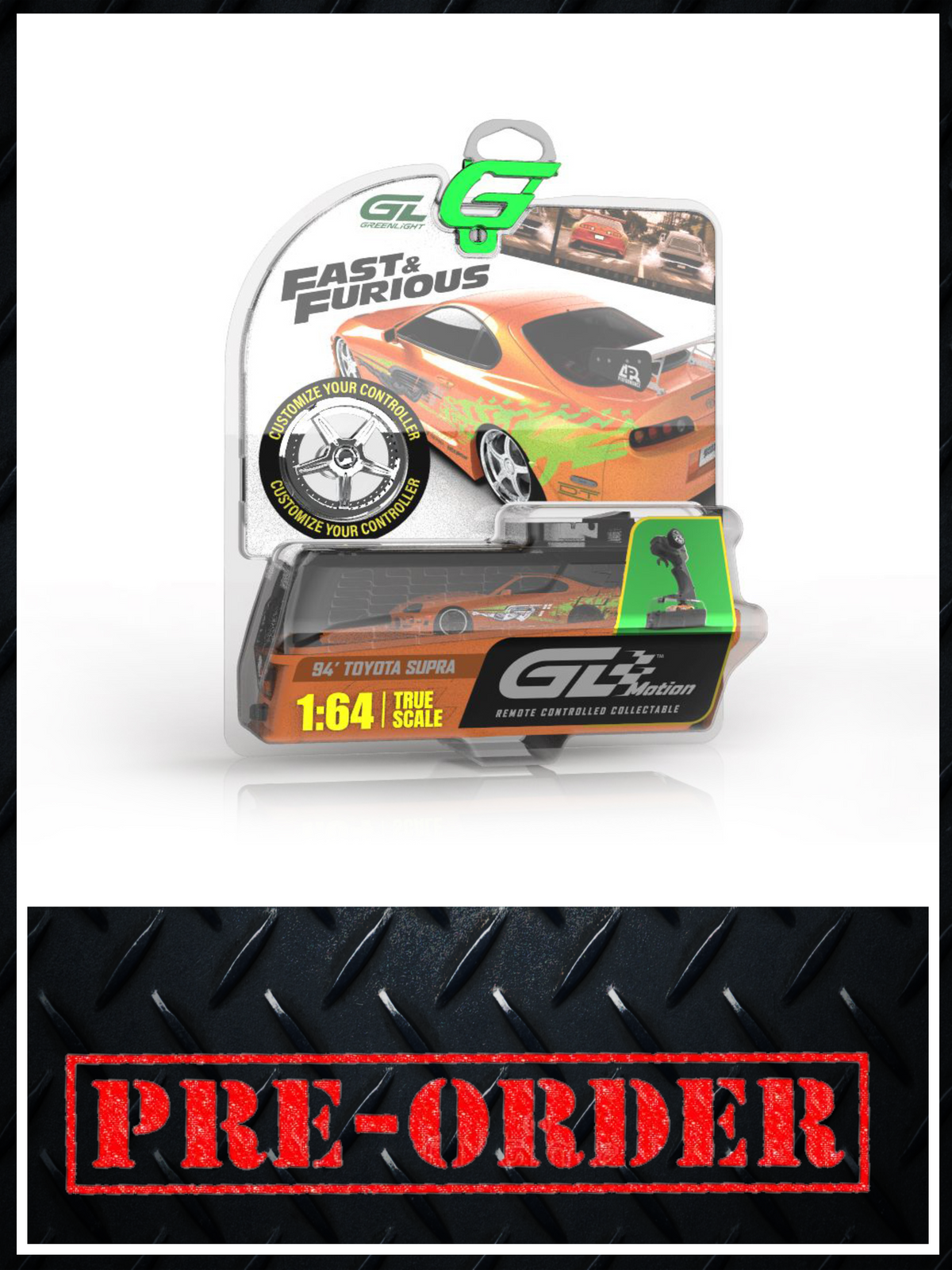 GREENLIGHT Motion '94 Toyota Supra The Fast & The Furious Car and Case 1:64 scale RC Car PRE-ORDER