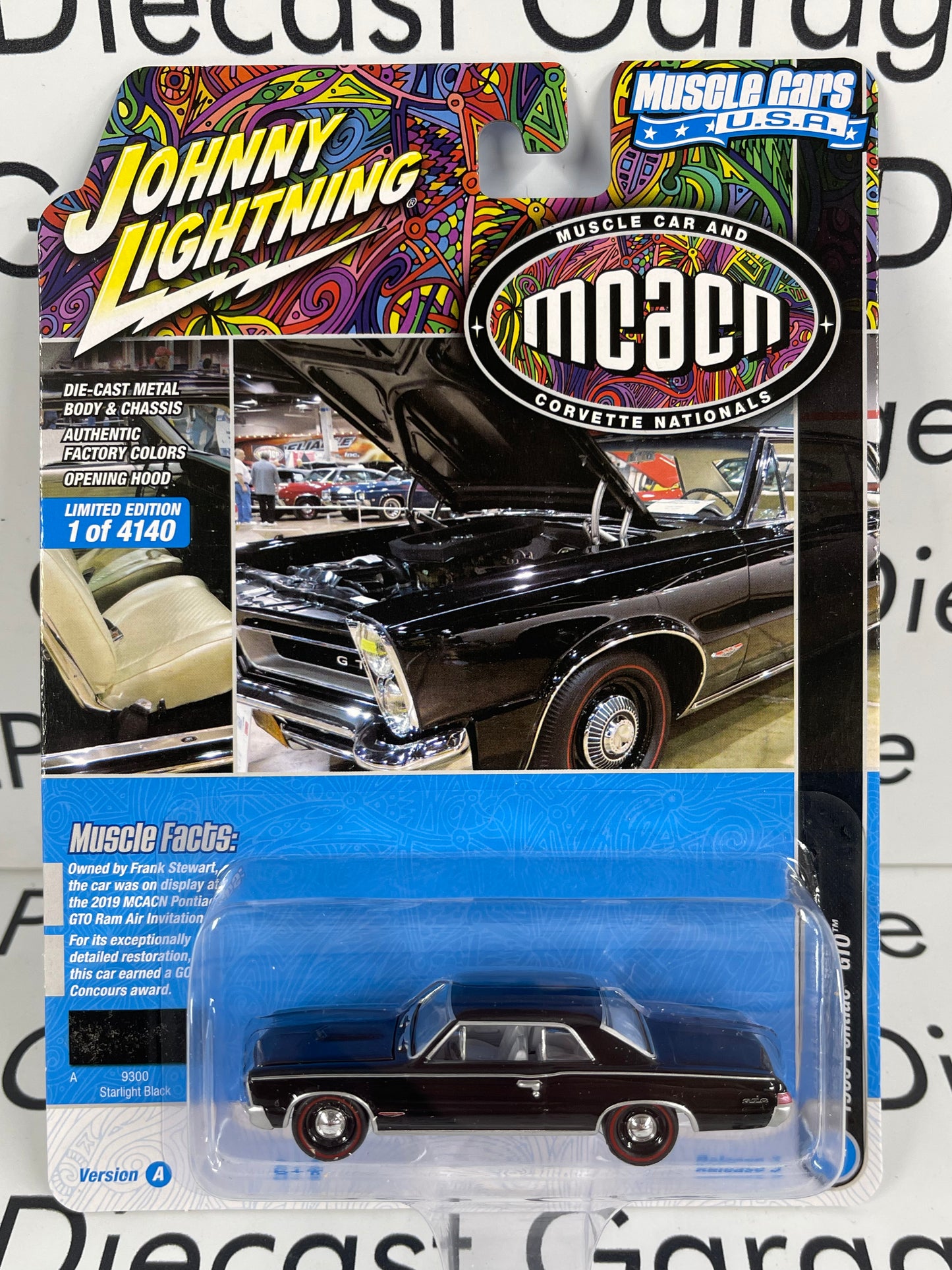 JOHNNY LIGHTNING 1965 Pontiac GTO Starlight Black 1:64 Diecast MCACN