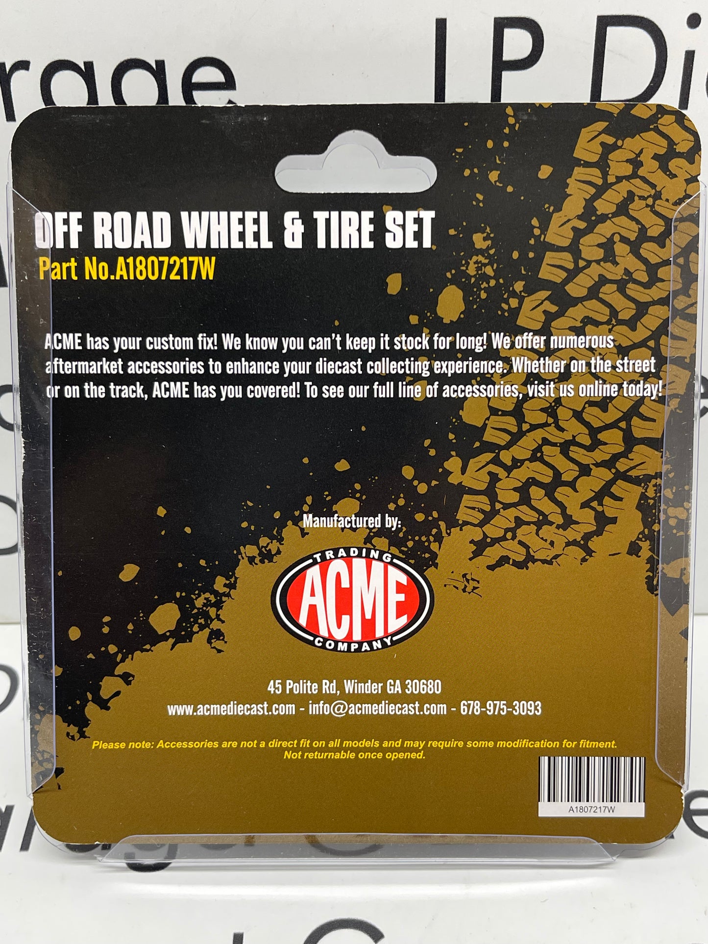 ACME Off-Road Wheel & Tire Set Polished Wheelset for 1:18 Diecast Trucks A1807217W