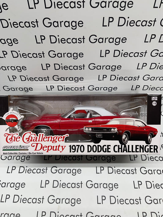 GREENLIGHT 1970 Dodge Challenger "Deputy Red" 1:18 Diecast