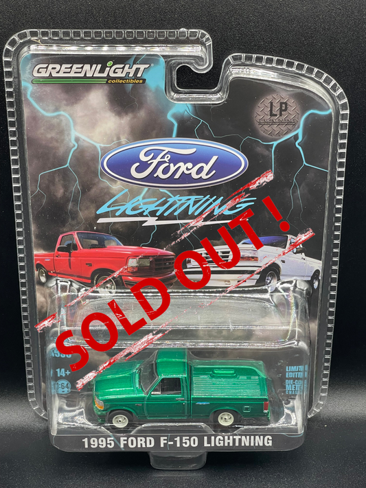 GREEN MACHINE GREENLIGHT 1995 Ford F-150 Lightning Truck Green LP Exclusive 1:64 Diecast Promo