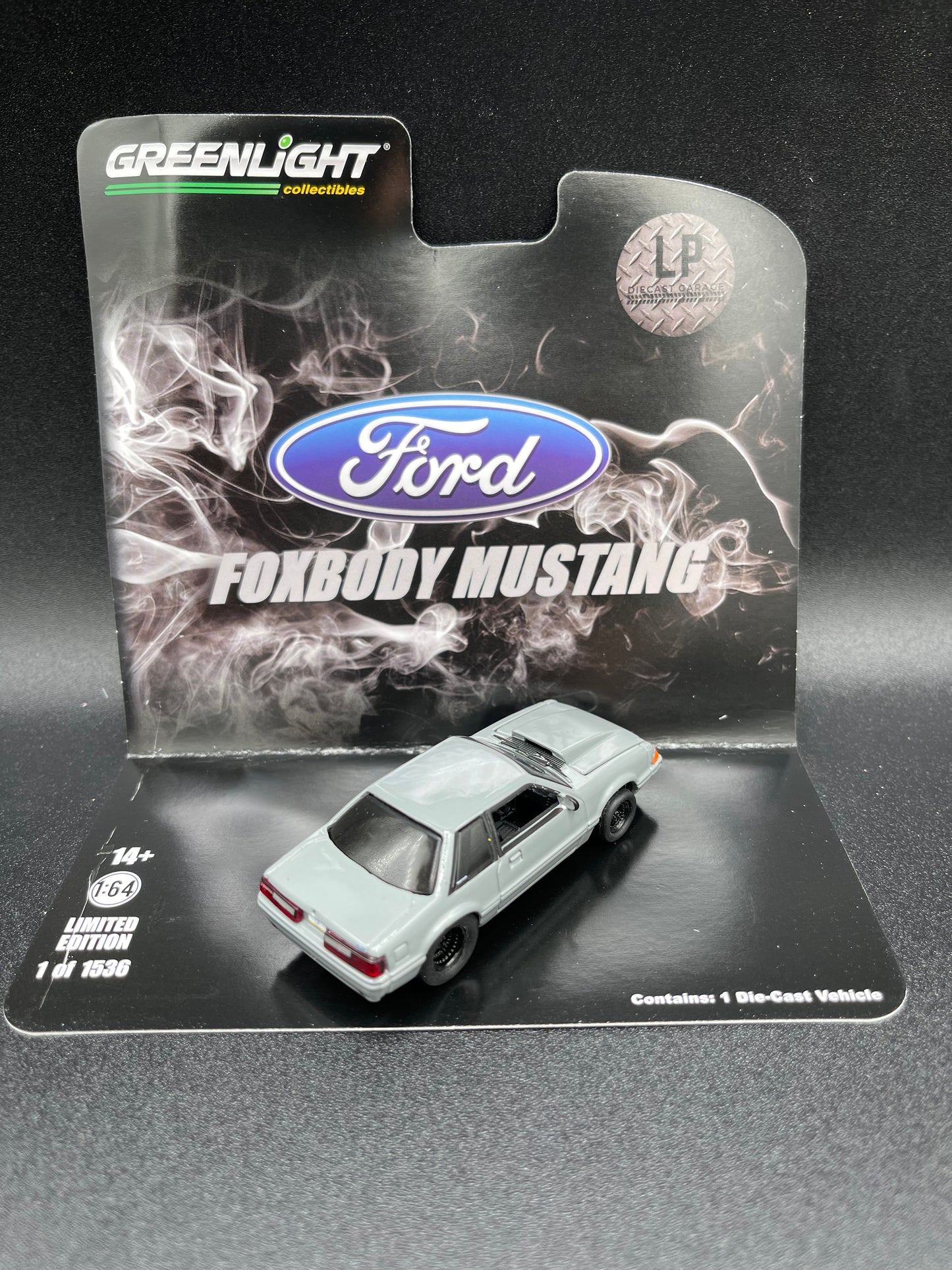 GREENLIGHT 1993 Ford Mustang 5.0 LX Coupe Destroyer Gray Drag LP Diecast Garage Exclusive Release 1:64 Diecast Promo