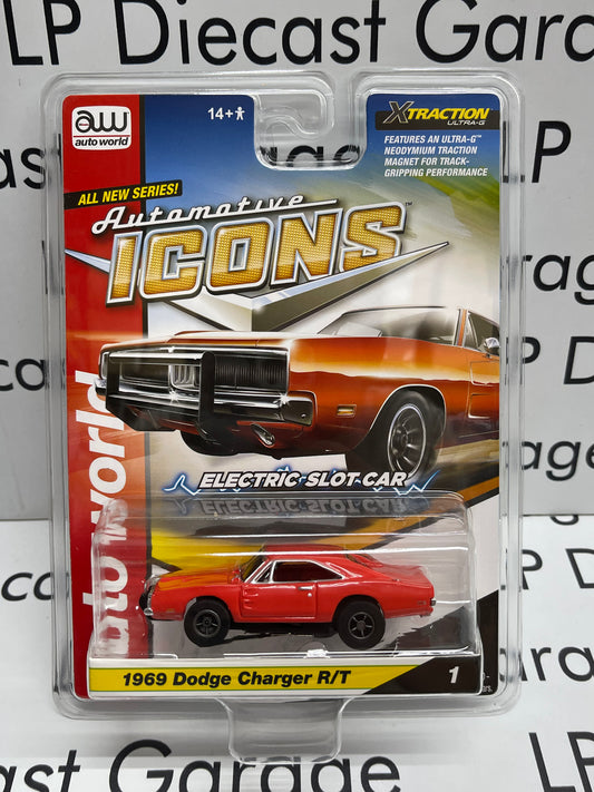 AUTO WORLD Automotive Icons 1969 Dodge Charger R/T Slot Car Dukes of Hazzard Theme HO Scale NOT 1:64 Diecast