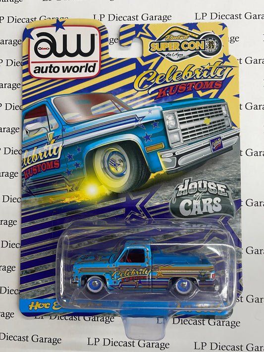 AUTO WORLD Super Con Exclusive 1983 Chevy C10 Truck Celebrity Customs 1:64 Diecast